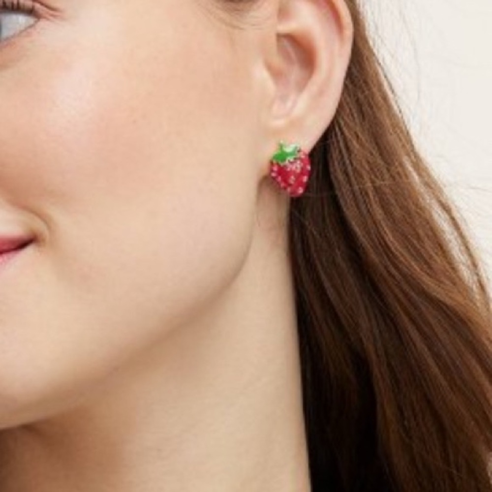 ✨️ NIB Kate Spade Stud Earring Trio: 🍓 Strawberries, 🍟 Fries & 🍾 Champagne! - Picture 5 of 6